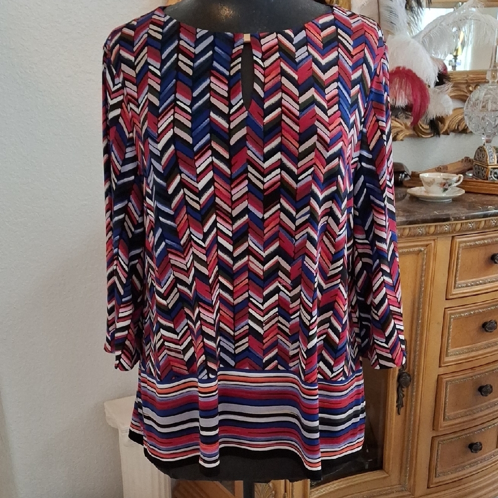 Chico's Vibrant Chevron Pattern Blouse - image 1